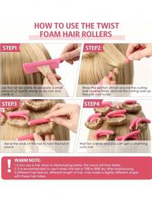 10pcs Random Color No Heat Curling Rods/Soft Curling Rods, No Heat Wavy Curling Rods Set For Creating Soft Waves And Spiral Curls - Foam Curling Rods Suitable For Short And Long Hair, DIY No Heat Curling Rods Make A Great Gift For Girlfriend And Women - Cylinder - View 4