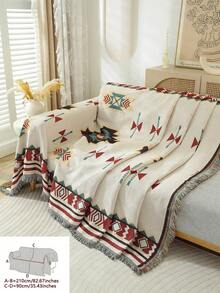 1 件提花户外野餐毯、露营垫、便携式草坪垫、帐篷垫、多用途桌布、房车露营地毯、沙发套、午睡毯、全年双面沙发套和靠背套沙发套沙发套房间装饰客厅装饰 - 彩色 - 查看 13