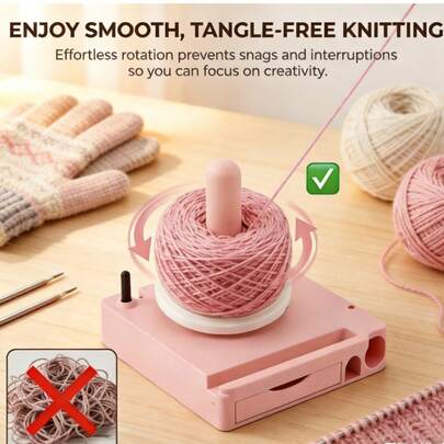 1pc Portable Manual Yarn Winder With Phone Holder, Drawer Storage Design, Solves Pain Points Of Winding, Storage, And Watching Tutorials, Quiet And Smooth Operation, Quickly Winds Large Yarn Skeins Into Neat Balls, Prevents Tangling, Improves Knitting Efficiency, Phone/Tablet Holder For Hands-Free Watching Of Knitting Tutorials