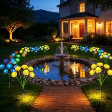 2026 New Creative Solar Powered Jellyfish Mushroom Shaped Garden Light, 6/8/10 LED Outdoor Solar Powered Atmosphere Lamp, Automatically Turns On From Dusk To Dawn, Swaying Decor For Yard, Lawn, Holiday Party, Gift - Colored Light - View 4
