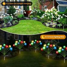 2026 New Creative Solar Powered Jellyfish Mushroom Shaped Garden Light, 6/8/10 LED Outdoor Solar Powered Atmosphere Lamp, Automatically Turns On From Dusk To Dawn, Swaying Decor For Yard, Lawn, Holiday Party, Gift - Colored Light - View 6