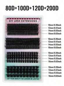 [Lowest Price In 30 Days]Hinarin Fluffy Lash Clusters 60D+80D+100D/60D+80D+100D+120D/40D+60D+80D/80D/200D Individual Eyelash Thick Cluster Eyelash Extensions D Curl Lashes Clusters 508Pcs/256Pcs/295Pcs/300Pcs/320Pcs/280Pcs/168Pcs/60Pcs Individual Lashes 9-18MM Wispy Cluster Lashes Random Delivery - D - 查看 11