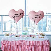 9件套哑光粉白心形气球、蝴蝶结装饰、生日快乐贴纸 - 包括24英寸哑光粉白心形气球、黑色蝴蝶结装饰、生日贴纸，适用于生日派对、成人礼、婚礼季、氛围营造、拍照道具、新娘送礼会、蝴蝶结装饰、生日仪式装饰 - 彩色 - 查看 7
