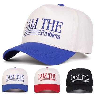 Mũ lưỡi trai nữ "I AM THE PROBLEM" dành cho tài xế xe tải, mũ bóng chày thêu chữ cá nhân hóa, mũ năm múi thời trang đường phố, mũ thường ngày chống nắng ngoài trời cho mùa xuân, mùa thu, du lịch, đi biển.