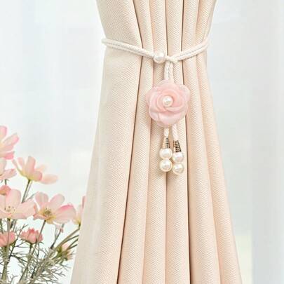 1/2 chiếc dây buộc rèm hình hoa ngọc trai, dây buộc rèm phong cách tối giản hiện đại, phụ kiện trang trí rèm có thể điều chỉnh, dây buộc rèm cho phòng ngủ, phòng khách, ban công.