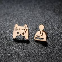 一对极简游戏手柄耳环，采用不锈钢耳钉制成，适合日常佩戴和特殊场合。 - GED184 - 查看 3