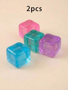 1/2/4pcs Transparent Crystal Cube Soft Fidget Toys, Random Colors, 3-5s Slow Rebound TPR Squeeze Toys, Suitable For Teens & Adults, 5cm Transparent Jelly Cube Stress Relief Toys, Aesthetic Desktop Decor Sensory Toys, Suitable For Students & Youth, Cool Summer Gift - Multicolor - View 14