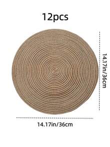 4pcs/6pcs/8pcs/15-Inch Round Woven Table Placemats, Washable Kitchen Dining Mat, Suitable For Family Gathering, Wedding Party (Coffee Brown) - Coffee Brown - View 29