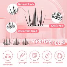 120pcs D-Curl Anime Style Thin False Eyelashes, 8-16mm Mixed Length, Fluffy & Lengthening Individual Lashes, Suitable For Home Lash Extension - 黑色 5 - 查看 6