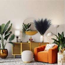 30 pezzi di erba di pampas artificiale, piante finte, riempitivo per vasi, decorazione in stile bohémien, decorazione per la casa, decorazione per la stanza, decorazione per matrimoni, decorazione natalizia, decorazione primaverile, decorazione per Ognissanti - nero - Visualizzare 3