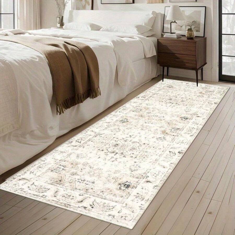 1pc Hallway Runner Rug Non Slip Carpet Runners 80x300cm Modern Abstract Hall Runner Carpet Runner Washable Kitchen Rugs For Hallway Entryway Kitchen Bedroom - Beige - View 1