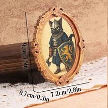 1 chiếc nam châm tủ lạnh hình mèo ngộ nghĩnh, khung gỗ, trang trí nhà cửa, quà tặng thú vị! - 1 Chiến binh mèo - Xem 5