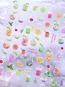 1 miếng dán móng tay 5D hình trái cây mùa hè, dưa hấu, anh đào, tự dính, dễ thương, phụ kiện trang trí móng tay DIY. - Nhiều màu - Xem 8