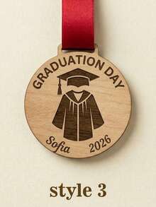Personalised Laser Engraved Medals For Every Event,Personalized Engraved Graduation Medallion,Custom Name Year Award,Graduation Ribbon Included,Natural Wood Material,High Precision Laser Engraving,Durable Satin Ribbon,Minimalist Vintage Style,Reusable,High School Graduate,College Graduate,Graduate Student - Multicolor - View 19