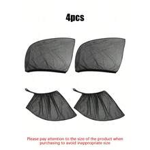4pcs Car Sun Shades With Insect Net, Block UV Rays And Breathable, Fit For 96% Cars, Suitable For Travel & Camping, Heat Insulation, Privacy Protection - Mesh Car Window Cover - View 12