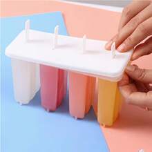 1/2pcs Reusable 4-Slot Ice Pop Mold - DIY Ice Cream For Summer, Polypropylene Material, Easy To Clean - Multicolor - View 9