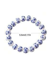 1. Vòng tay hạt gốm hoa văn màu xanh dương kiểu Trung Quốc dành cho nữ - Thiết kế tròn đơn giản, trang sức thời trang, phù hợp để đeo hàng ngày và làm quà tặng, phụ kiện cho mọi mùa. - Nhiều màu - Xem 5