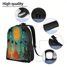 2D Flat Printing Backpack Festival Celebration Backpack The Dancer And The Black Cat In The Sunlight Lightweight Travel & Hiking Shoulder Bag For Men & Women, 2D Flat, Backpack For Women, Backpack For Men, Daily Commute, Casual Daypack, Festival Theme, Artistic Design, Zipper Closure, Lightweight Construction, Stylish Bag, Printed Backpack, Hikers, Urban Commuters - đen - Xem 6