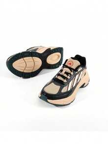 Adidas Giày thể thao nữ đế dày, kiểu dáng chunky, có khả năng giảm sốc, buộc dây tiện dụng. - Nâu/Xanh lá - Xem 1