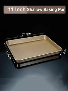 1pc Gold Carbon Steel Non-Stick Baking Tray, Large Size Baking Sheet Suitable For Baking Cookies, Bread, Cakes, Available In Rectangle/Square, Large/Medium/Small, Deep/Shallow Baking Pans, Suitable For Baking And Roasting - Gold - View 12