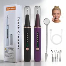 1pc LED Light Plaque Remover, Type-C Charging Port, 2 Color Options, 5 Speed Adjustable, Includes 4 Replaceable Brush Heads, Can Remove Smoke Stains, Built-In 500mAh Battery, Suitable For Office, Bathroom, Hotel Use - View 3