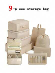 Bộ 9 túi đựng đồ du lịch, túi đựng đồ cỡ lớn có khóa kéo, túi du lịch xách tay, túi sắp xếp đồ, túi lưới, túi đựng mỹ phẩm, túi đựng giày, túi đựng chai nước, túi dây rút, túi sắp xếp đồ thông thường, túi hành lý, túi đựng đồ lót, túi đi bệnh viện, áo sơ mi, đồ lót, quần áo, mỹ phẩm, đồ dùng vệ sinh cá nhân, bộ bàn chải và kem đánh răng chống nước, phong cách Bohemian. - Nhiều màu - Xem 17