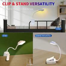 2pcs Mini Horizontal Reading Light, 3 Color Modes - Compact Design Suitable For Nighttime Reading, Soft LED Light Protects Eyes, Replaceable Battery, Suitable For Dorm, Living Room, Bedroom, Office, Adjustable Brightness, And Reliable, Simple Button Control [Batteries Not Included] - [電池款]兩件裝橫款讀書燈 - 查看 6