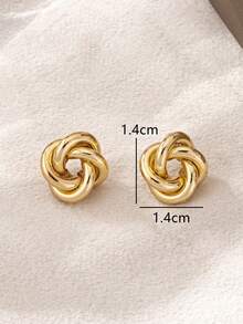 1 buah Anting-anting Modis dengan Desain Geometris yang Halus, Anting-anting Minimalis Elegan untuk Remaja, Cocok Sebagai Hadiah untuk Teman - Kuning - View 5