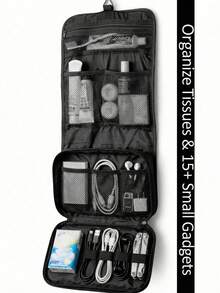 Portable Waterproof Toiletry Bag, Foldable Hanging Storage Bag, Large Capacity Travel Bag For Cosmetics And Toiletries, Suitable For Vacation, Travel, Business Trip, Unisex, Storage Organizer, Travel Cruise Essentials, Back To School Season - Multicolor - View 6
