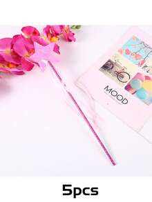 5支星形公主魔杖 - 派对礼物，完美适用于节日、生日、婚礼和周年纪念日 - 主题派对道具、角色扮演和庆祝活动。闪亮仙女棒配丝带，公主主题派对礼物，角色扮演派对用品。 - 多款式 - 查看 10