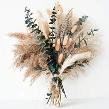 96PCS Green Pampas Grass Boho Bouquet – Exquisite Lavender And Eucalyptus Dried Flower Arrangements For Western Boho Decor – Rustic Flowers For Your Bohemian Home, Bedroom, And Wedding Table Décor - Multicolor - View 1