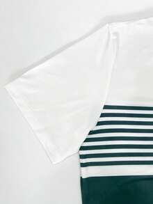 GRDR Men's Casual Colorblock Round Neck Short Sleeve T-Shirt, Comfortable & Fashionable - Dark Green - View 6