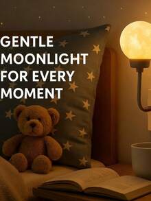 1个智能LED夜灯。创意月亮造型。USB床头灯。暖光。适用于书桌、卧室和客厅。氛围照明。智能照明。节日礼物。 - 星星 - 查看 8