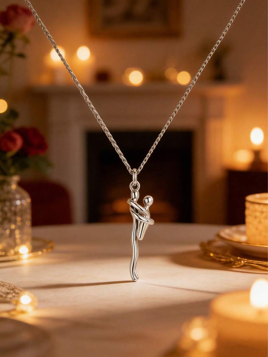 Nuevo colgante de collar con niño abrazado, regalo conmemorativo para el Día de la Madre/Día del Padre, regalo pequeño y sentimental - Estilo 2 - Ver 1