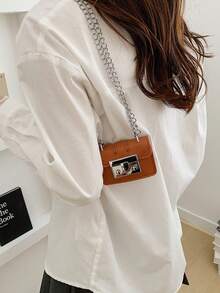 Mini Handbag, New Versatile Small Niche Chain Shoulder Square Bag For Women - Brown - View 5