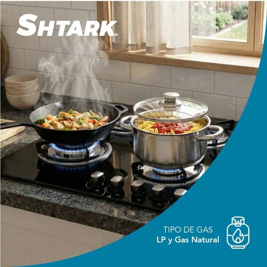 "Parrilla a Gas Empotrable de 5 Quemadores – Acero Inoxidable Plateado, Alta Eficiencia" - Ver 1