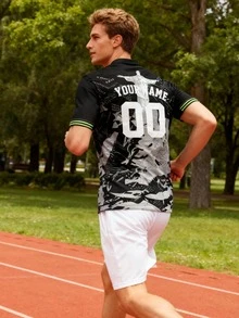定制款巴西2026球衣，男士单V领运动队/俱乐部训练衫，前后均可定制姓名、号码、队徽，适合休闲运动、训练、学校活动、团队制服等场合，舒适贴身，时尚简约，适合春、夏、秋季穿着。 - 黑色 - 查看 7