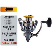 SeaKnight ARCHER II 纺车轮，齿轮比 5.2:1/4.9:1，8+1轴承，转速 2000-6000，最大拖拽力 28磅 - 黑色 - 查看 14
