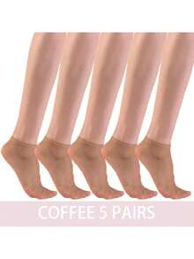 5 đôi tất nữ mùa hè không đường may, trong suốt, thoáng khí, cổ thấp đính pha lê - Nhiều màu - Xem 10