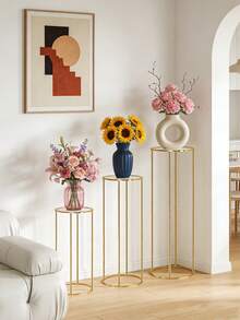 1/3 Pcs Gold Metal Tall Cake Stands Set, Round Pedestal Display Riser Stands With Smooth Edge, Suitable For Dessert Table Decoration, Party, Wedding, Birthday, Baby Shower, Holiday Celebration, Durable And Elegant Display Holder For Cakes, Cupcakes, Desserts - Gold - View 7