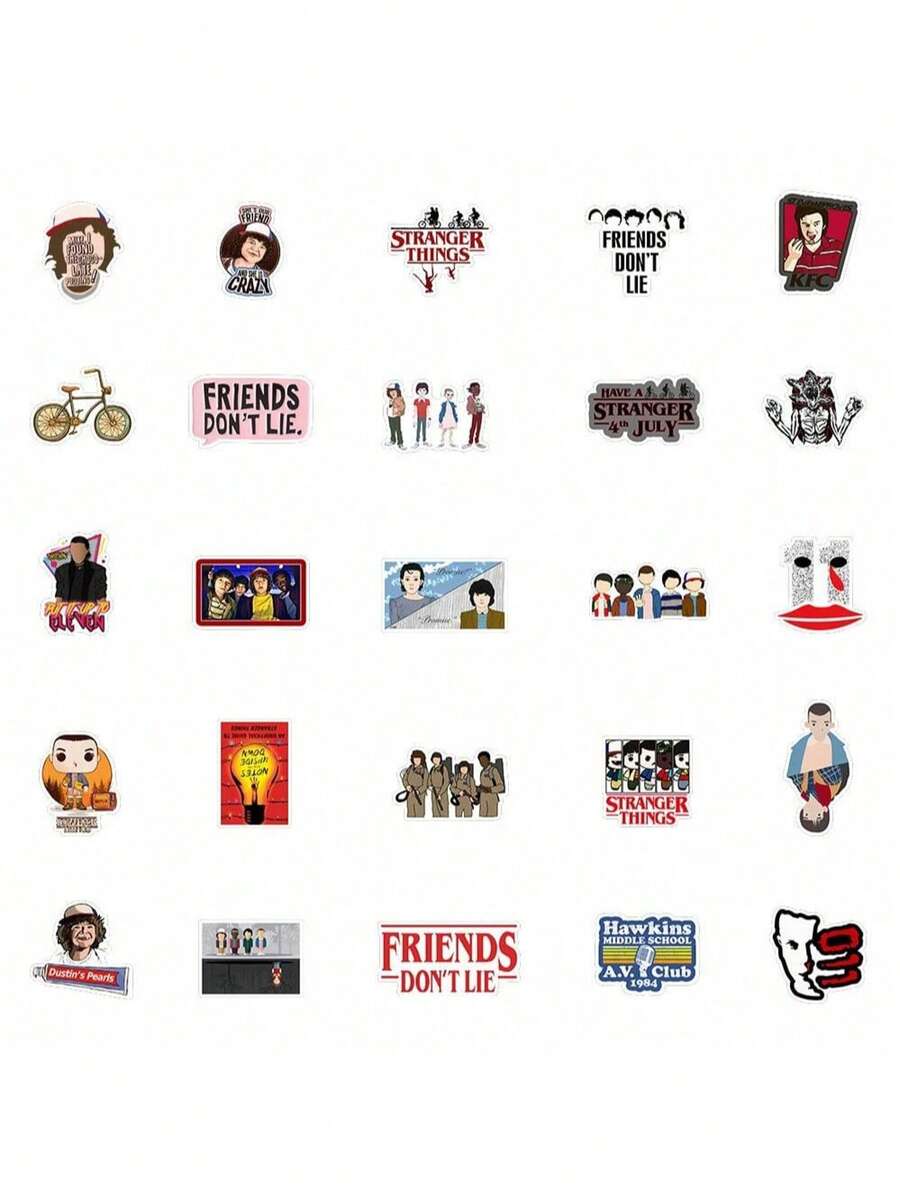 50pcs Cute Monster Story Stickers, Character Stickers For Skateboard/Luggage Graffiti, Suitable For All Seasons - Multicolor - View 1