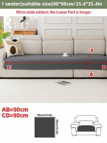 1 vỏ đệm sofa siêu âm, kiểu dáng hiện đại tối giản, họa tiết hình học, bảo vệ bề mặt sofa, sử dụng được quanh năm, đáy chống trượt, có thể giặt máy, phù hợp với sofa 1/2/3/4 chỗ ngồi - Màu xám đen - Xem 15