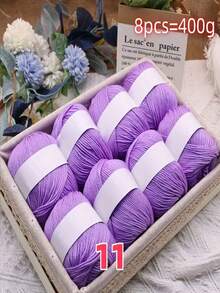 8包柔软混纺毛线套装，适合编织毛衣、婴儿毯和围巾，每包50克，多种颜色可选 - 紗線 - 查看 25