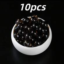 10颗天然宝石，包括粉晶、白水晶、黑曜石、虎眼石，优雅的DIY首饰制作珠子，完美礼物 - 彩色 - 查看 8