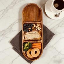 1/2pcs Cheese Board, Acacia Wood Serving Tray, Oblong Wooden Platter, Appetizer Holder, Snack Dish, Candy Plate, Milk And Coffee Tray, Home Serving Tray, Suitable For Cheese, Fruits, Desserts, Cakes, Coffee, Tea, Bread, Breakfast, Kitchen Use - View 10