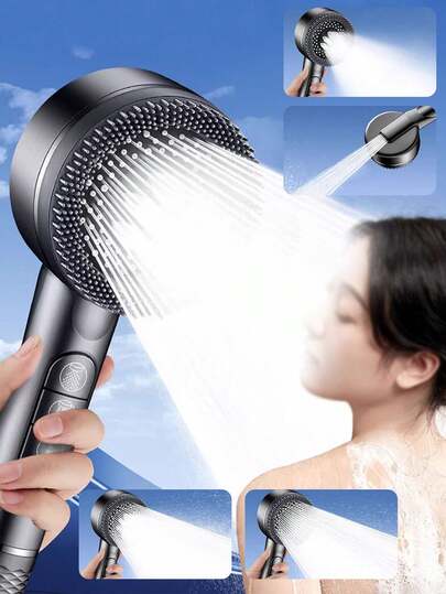 1 Vòi sen cầm tay 4 chế độ phun, có bộ lọc, điều chỉnh áp lực nước cao, tiết kiệm nước, massage, đa chức năng, phụ kiện phòng tắm