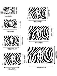 1pc Rug, Carpet, Area Rug, Doormat, Nordic Modern Luxury INS Style - Black & White Elegant Geometric Abstract Zebra Pattern, Suitable For Outdoor, Entryway, Balcony, Hallway, Patio, Living Room, All Season Soft Machine Washable Carpet Mat, Home Decor - Multicolor - View 4