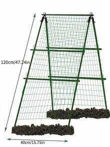 47"X15" Garden Cucumber Trellis, Outdoor Climbing Plant Support Rack With Climbing Net And Plant Clips, Suitable For Garden Planting Beds - B - View 5