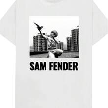 Custom Printed Sam Fender 'people Watching' T-Shirt Size L - trắng - Xem 1