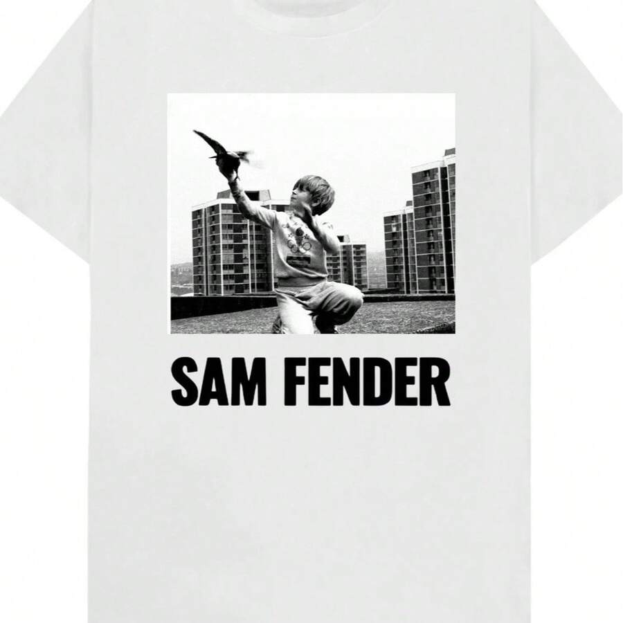 Custom Printed Sam Fender 'people Watching' T-Shirt Size L - trắng - Xem 1